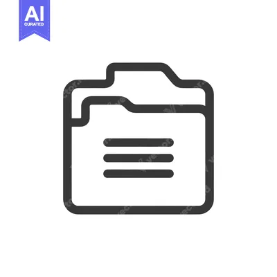 Popular premium asset: Minimalist Folder Icon with Document Lines on White Background