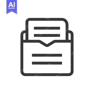 Aset premium populer: Minimalist Mail Icon: Dark Gray Outline on White Background