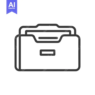 Aset premium populer: Minimalist Open File Folder Icon with Rounded Edges and Label Detail