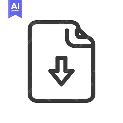 Premium design asset: Download File Icon: Simple Graphic with Arrow and Folded Corner