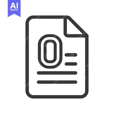 Aset desain premium: Minimalist Document Icon with Number Zero, Rounded Lines, and Folded C