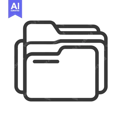 Premium design asset: Minimalist Folder Icon: Dark Gray Outline on White Background, Clean D