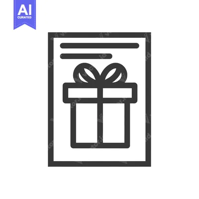 Popular premium asset: Gift Box Icon on Document, Minimalist Design, Celebration Theme
