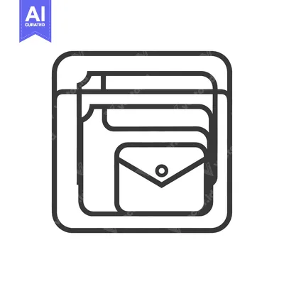 Aset premium populer: Three layered bags with a small envelope shape depicted