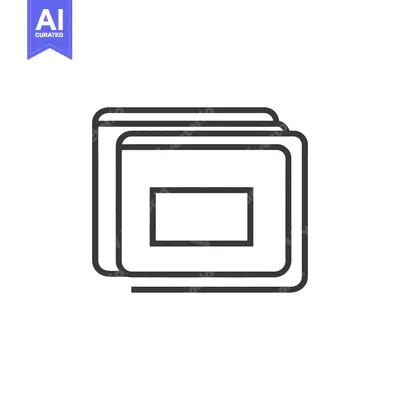 Premium design asset: A simple black and white icon depicting a stack of documents