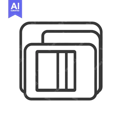 Aset premium populer: Stacked rectangle outlines depicting a possible data storage design