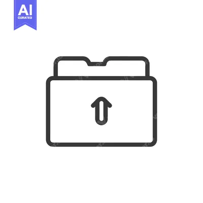Aset premium populer: Minimalist Folder Icon with Upward Arrow, Data Upload Symbol