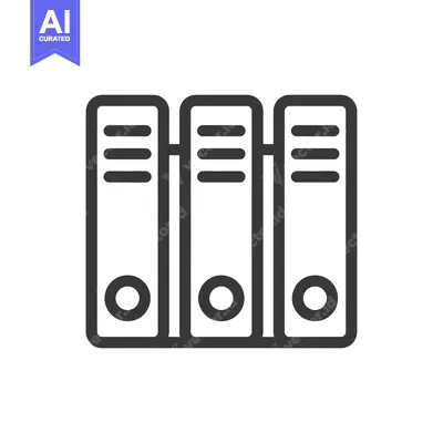 Three Ring Binders Icon: Organized Documents, Office Files, and Data S
