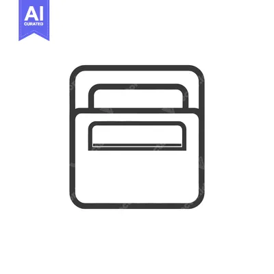 Aset desain premium: A minimalistic line drawing depicting a simple open container