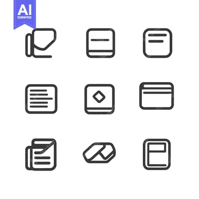 Popular premium asset: Minimalist set of vector graphic icons in a nine panel arrangement