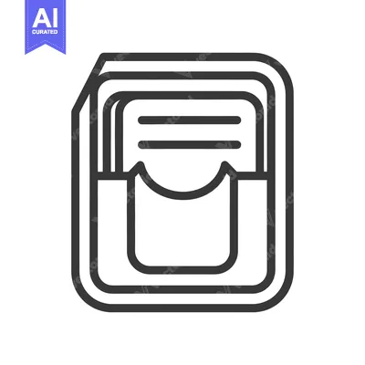 Aset premium populer: A minimalist icon of a pocket holder with documents inside