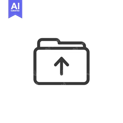 Premium design asset: Minimalist Folder Icon with Upward Arrow for File Upload
