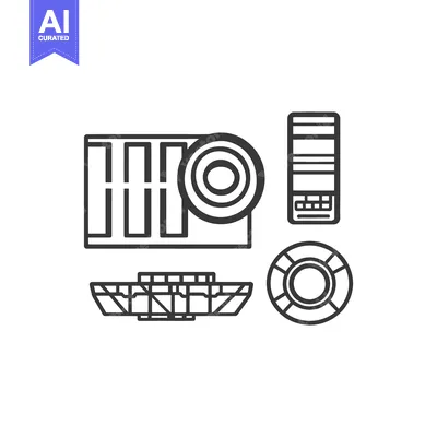 Aset premium populer: Simplified graphic illustrations showcasing various geometric technica