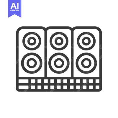 Aset desain premium: Three Speaker Cabinets with Multiple Circular Audio Loudspeakers Prese