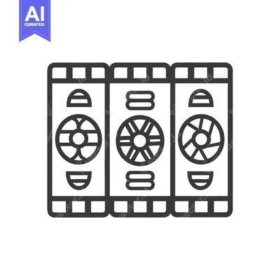Aset premium populer: Three vertical black and white abstract shapes display a design patter