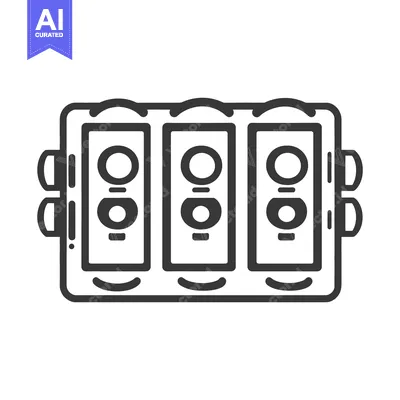 Aset premium populer: Black and white illustration of a control panel with buttons