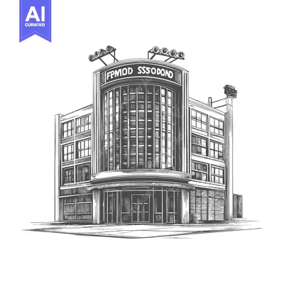 Popular premium asset: Art Deco Style Building Architectural Drawing