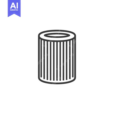 Aset desain premium: Minimalist Cylinder Icon: Clean Line Art Illustration on White Backgro