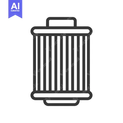 Aset premium populer: Minimalist Car Oil Filter Icon, Automotive Maintenance Symbol, Black a