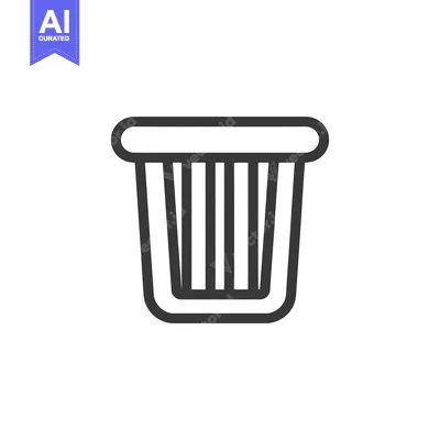 Aset desain premium: Minimalist Trash Can Icon: Simple, Clean, and Modern Design
