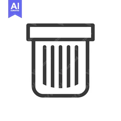 Aset premium populer: Minimalist Trash Can Icon: Simple, Bold, and Modern Design on White Ba