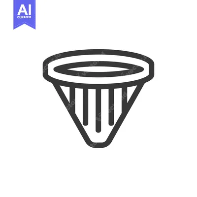 Popular premium asset: Minimalist Coffee Filter Icon: Simple Black Line Art on White Backgrou