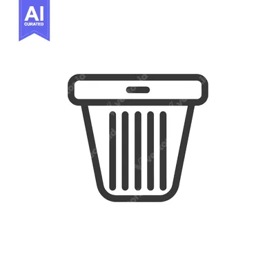 Popular premium asset: Minimalist Trash Can Icon: Clean, Bold Line Art on White Background