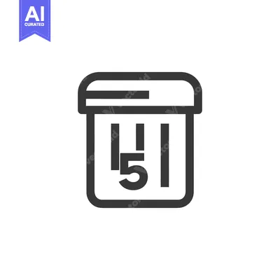 Premium design asset: Minimalist Calendar Icon with Number 5, Bold Lines, Modern Design