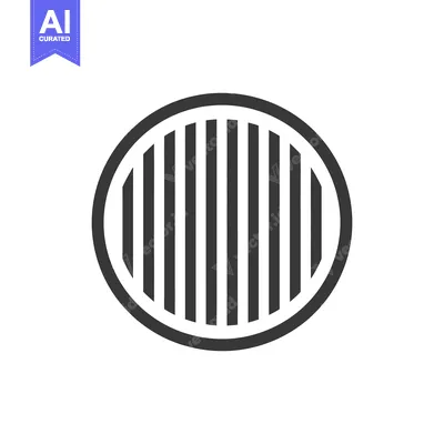 Aset desain premium: Minimalist Circle with Vertical Stripes, Graphic Design Element