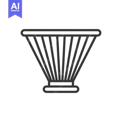 Premium design asset: Minimalist Icon of a Traditional African Djembe Drum with Clean Lines