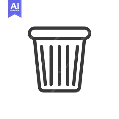 Aset premium populer: Minimalist Gray Trash Can Icon on White Background, Clean Design
