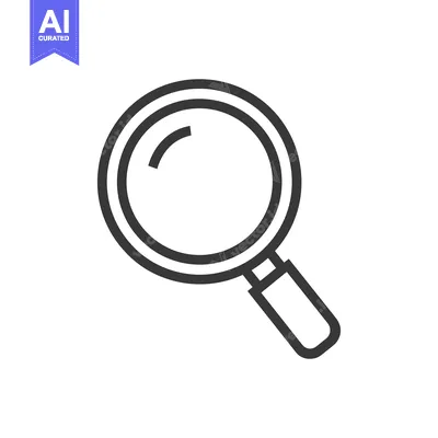 Minimalist Magnifying Glass Icon, Search and Discovery Symbol, Gray Ou