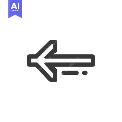 Aset desain premium: Bold Left Arrow Icon with Trailing Dots on White Background