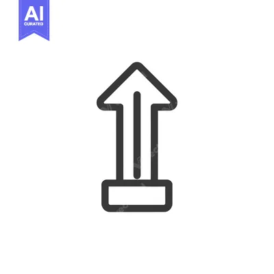 Aset desain premium: Minimalist Upward Arrow Icon with Base, Isolated on White Background