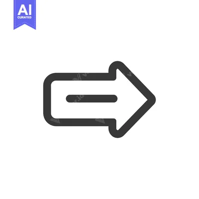 Aset premium populer: Bold Arrow Icon: Simple, Rounded Design on White Background for Naviga