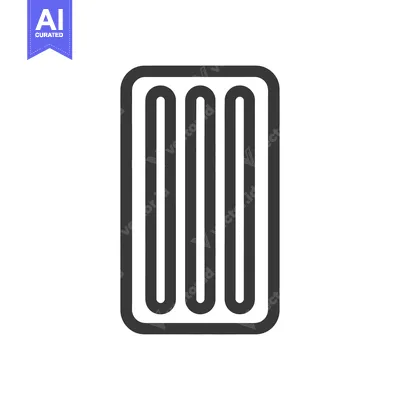 Aset desain premium: Minimalist Black and White Icon of Pill Blister Pack with Three Pills