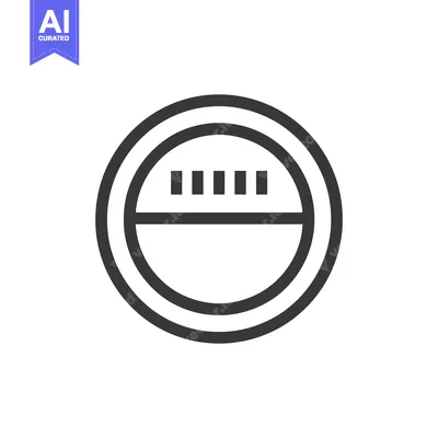 Aset premium populer: Minimalist Icon: Double Circle with Rectangular Elements on White Back