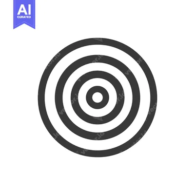 Aset premium populer: Concentric Circles: Minimalist Black and White Target Design Graphic