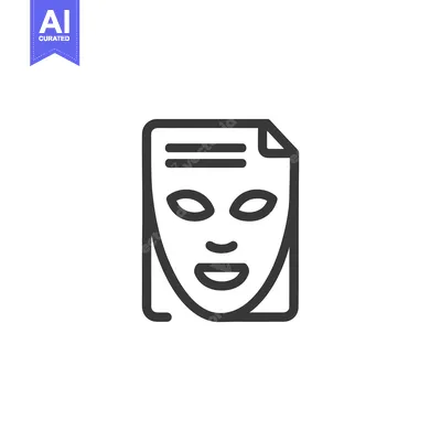 Premium design asset: Minimalist Face Mask Icon: Skincare, Beauty Treatment, and Facial Care