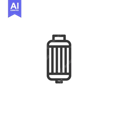 Premium design asset: Minimalist Icon of a Water Filter Cartridge, Clean Design