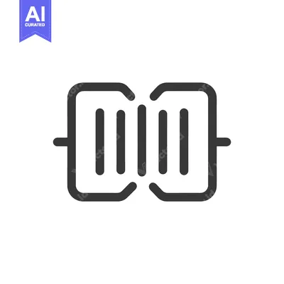 Aset premium populer: Symmetrical Abstract Icon: Geometric Design with Vertical Lines and Br