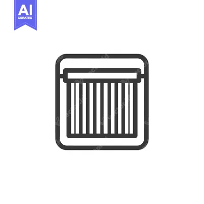 Aset desain premium: Radiator Icon: Modern Minimalist Design with Vertical Fins and Rounded