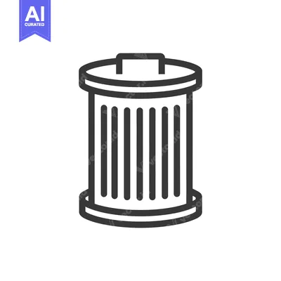 Aset premium populer: Minimalist Trash Can Icon: Clean Line Art for Waste Management
