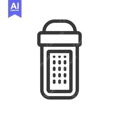 Aset desain premium: Simple Grater Icon: Kitchen Utensil with Rounded Edges and Perforated