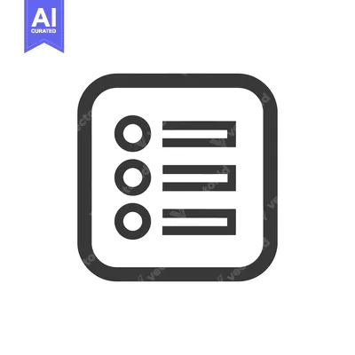 Aset desain premium: Simple Dark Gray List Icon on White Background
