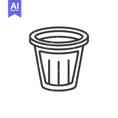Aset desain premium: Minimalist Line Art: Empty Flower Pot Icon on White Background