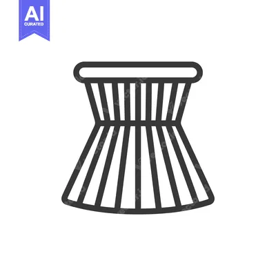 Minimalist Line Art: Traditional African Basket Icon on White Backgrou