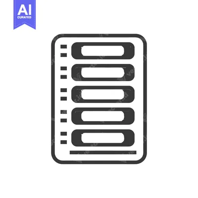 Aset premium populer: Stylized Black and White Icon of a Rounded Rectangular Menu