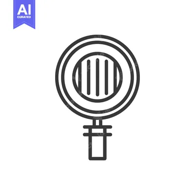 Popular premium asset: Minimalist Line Art: Magnifying Glass with Vertical Lines Inside Circl