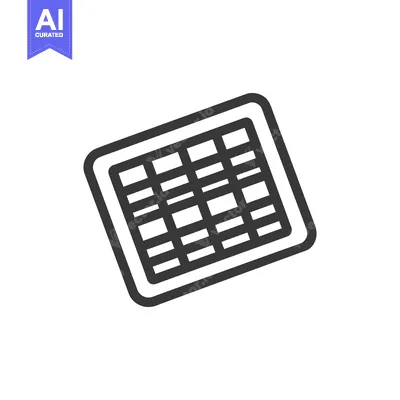 Spreadsheet Grid Icon: Clean, Minimalist Design on White Background